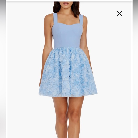 ANTHROPOLOGY Melanie Floral Appliqué Mixed Media Minidress. - Picture 3 of 6